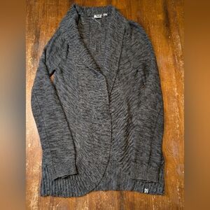 Roxy Charcoal Knit Long Cardigan Sweater Women's Medium Used